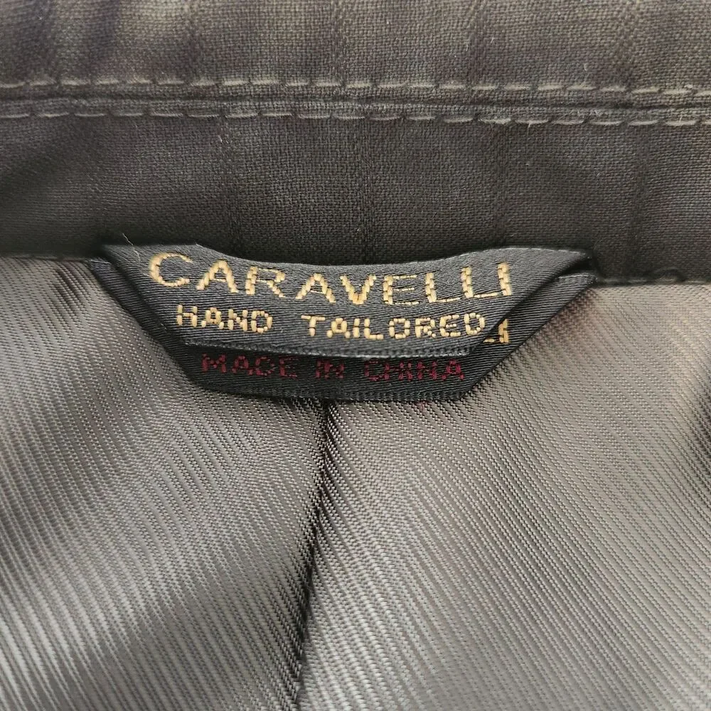 Caravelli Men's Super 150s Dark Gray Pinstripe 2 Pc Suit Jacket 40L Pants 40x32